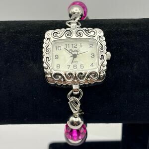 Y2K Silver & Purple Swap Beaded Watch